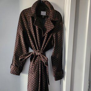 ASOS DESIGN Curve Checkerboard Trench Coat